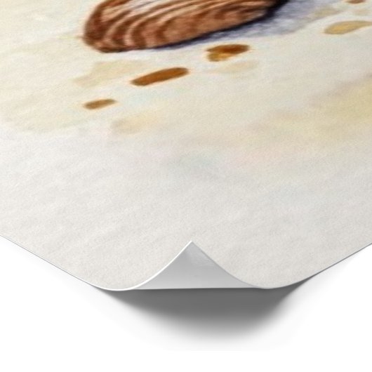 Seaside Serenity: Waterverf Beach Bliss Poster (Hoek)