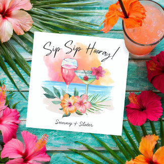 Seaside Sippin' | Tropisch strand Sip Hooray Servet