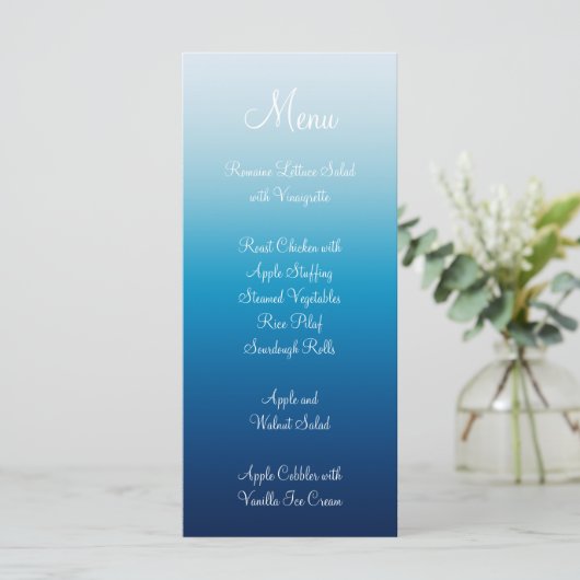 Seaside Sky en Ocean Blue Gradient Menu (Staand voorkant)