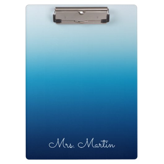 Seaside Sky en Ocean Blue Gradient Teacher Klembord (Voorkant)