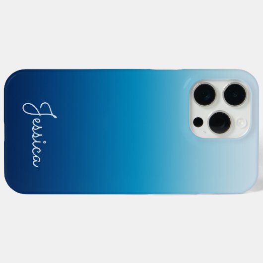 Seaside Sky en Ocean Blue Ombre Case-Mate iPhone Case (Achterkant (horizontaal))