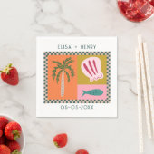 Seaside Soiree BRUILOFT Verloving Modern CUSTOM Servet (Insitu)