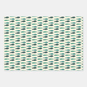Seaside Soiree Drie Vissen Modern Schattige CUSTOM Inpakpapier Vel (Voorkant)