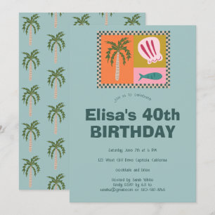 Seaside Soiree Modern Schattige CUSTOM verjaardags Kaart