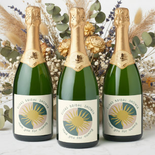Seaside Soiree Vrijgezellenfeest Modern Schattige Sparkling Wijnetiket