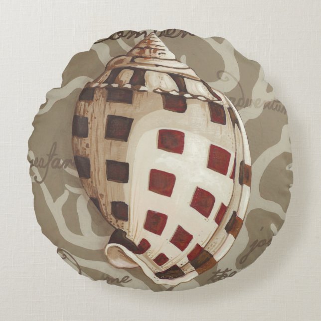 Seaside Sonnet I Rond Kussen (Voorkant)