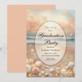 Seaside Sparkle en Sunset Dreams Afstudeerfeest Kaart (Voorkant / Achterkant)