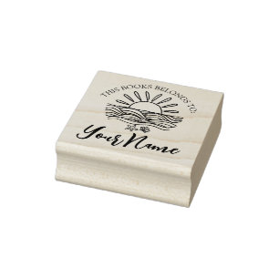 Seaside Sunrise "Dit boek behoort toe aan" Rubberstempel