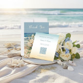 Seaside Theme Wedding QR Code Enclosure Card Kaart