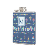 Seaside Town Sail Boats and Bunting Monogram Heupfles (Links)