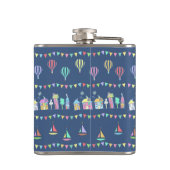 Seaside Town Sail Boats and Bunting Monogram Heupfles (Achterkant)