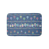 Seaside Town Sail Boats and Bunting Pattern Blue Badmat (Voorkant)
