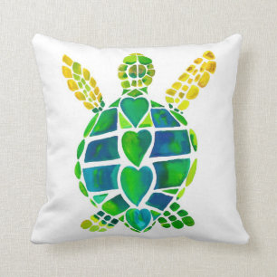 Seaside vrienden schildpad en zeepaardkussens kussen