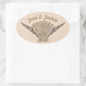 Seaside Wedding Arrangement of Shells Ovale Sticker (Tas)