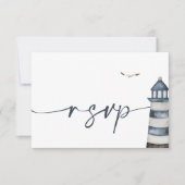 Seaside Wedding RSVP QR Code Kaart Notitiekaartje (Voorkant)