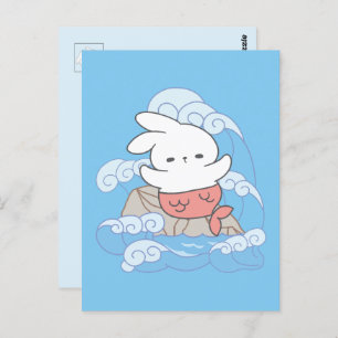 Seaside Whimsy Mer-Bunny Avontuur Briefkaart