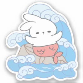 Seaside Whimsy Mer-Bunny Avontuur Sticker
