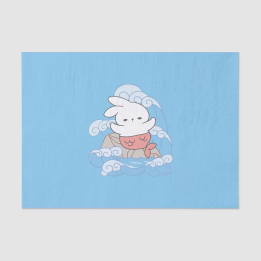 Seaside Whimsy Mer-Bunny Avontuur Tissuepapier (Voorkant)
