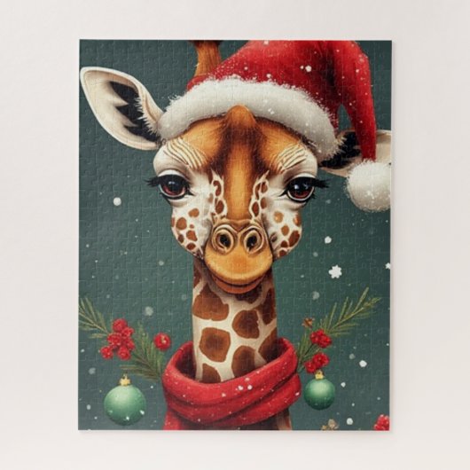 Season Greetings Giraffe Legpuzzel (Verticaal)