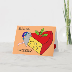 Season Greetings Mouse Cheese Humor Funny Kaart