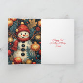 Season Greetings Snowman Kaart (Binnen)