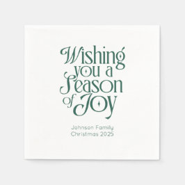 Season of Joy Holiday Napkins Personalized Servet