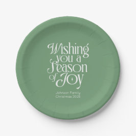 Season of Joy Holiday Plates Personalized Papieren Bordje