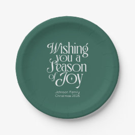 Season of Joy Holiday Plates Personalized Papieren Bordje