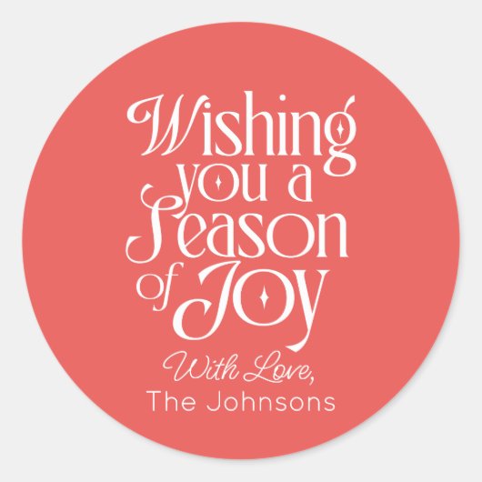 Season of Joy Holiday Sticker Personalized (Voorkant)