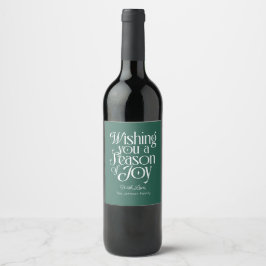 Season of Joy Holiday Wine Label Personalized Wijn Etiket