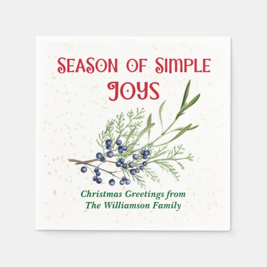 Season of Simple Joys Blue Juniper Christmas Servet (Voorkant)