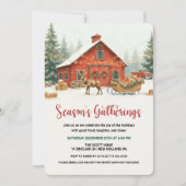 Season’s Gatherings Christmas Party Invitation  Kaart (Voorkant)
