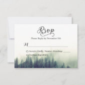 Seasonal Forest Pine Trees Elegant Wedding RSVP (Voorkant)