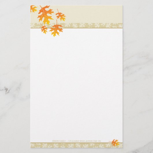 SEASONAL NOTEPAPER: leaves 3: mache Briefpapier (Voorkant)