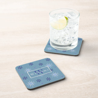 Seasonal Snowflake With Monogram  Bier Onderzetter