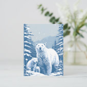 Seasonal Winter polar bear lovers Postcard Briefkaart (Staand voorkant)