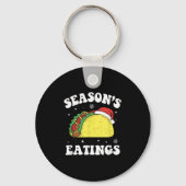Season's Eatings Funny Christmas Taco Lover Sleutelhanger (Voorkant)