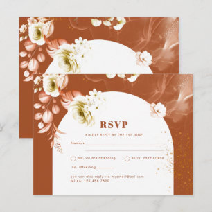 Seasons Fall Earthen Mix Boho Floral Wedding Briefkaart