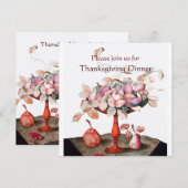 SEASON'S FRUITS 5 Thanksgiving Dinner Party gold Kaart (Voorkant / Achterkant)