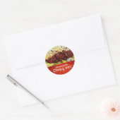 SEASON'S FRUITS CHERRIES , CHERRY JAM Preserve Jar Ronde Sticker (Envelop)