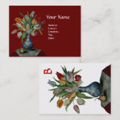 SEASON'S FRUITS - COLORFUL TULIPS MONOGRAM VISITEKAARTJE (Voorkant / Achterkant)