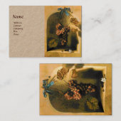 SEASON'S FRUITS HANGED GRAPES Rustic Kraft Paper Visitekaartje (Voorkant / Achterkant)