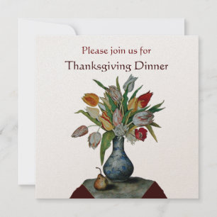 SEASON'S FRUITS/TULIPS Thanksgiving Dinner Gold Kaart