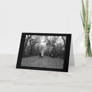 Seasons Greetings - B&W Central Park & Snow Feestdagen Kaart