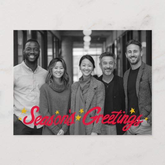 SEASONS GREETINGS Business CUSTOM PHOTO  Feestdagenkaart (Voorkant)