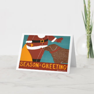 Seasons Greetings-Chocolate Lab-Stephen Huneck Feestdagen Kaart