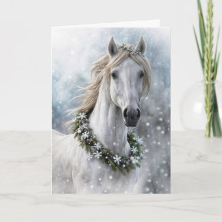 Seasons Greetings Christmas Holiday Horse Feestdagen Kaart