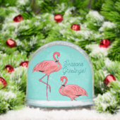 Seasons Greetings Flamingos Retro Christmas (Noël)