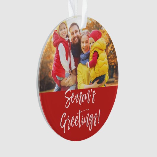 Season's Greetings Hand Lettered Script Ornament (voorkant)