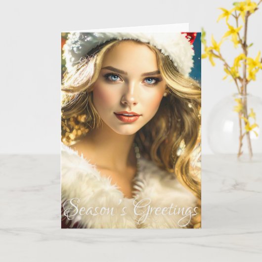 Season's Greetings - Nostalgic Christmas Kaart (Gele Bloem)